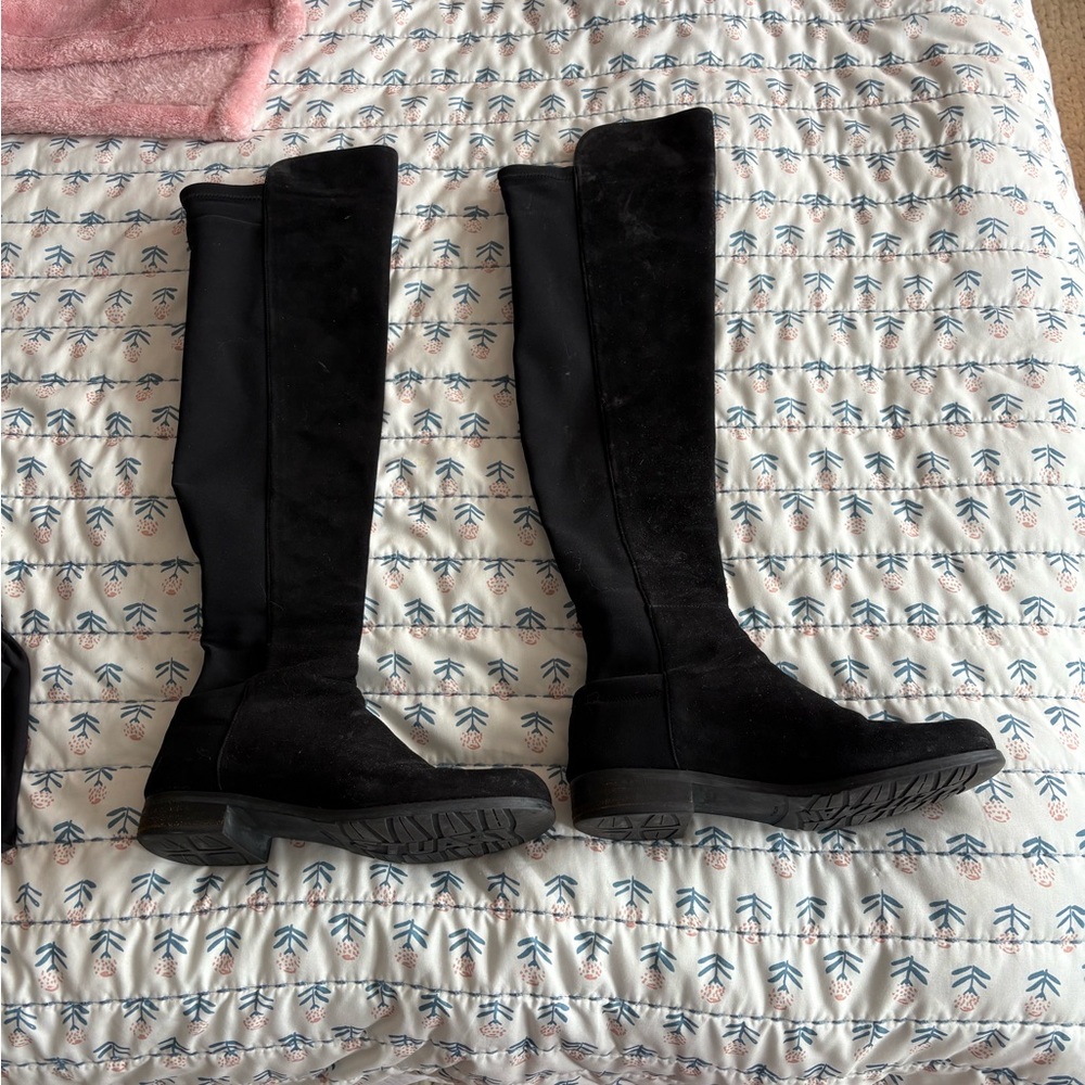 Stuart Weitzman suede 50/50 Black Over the Knee Boots